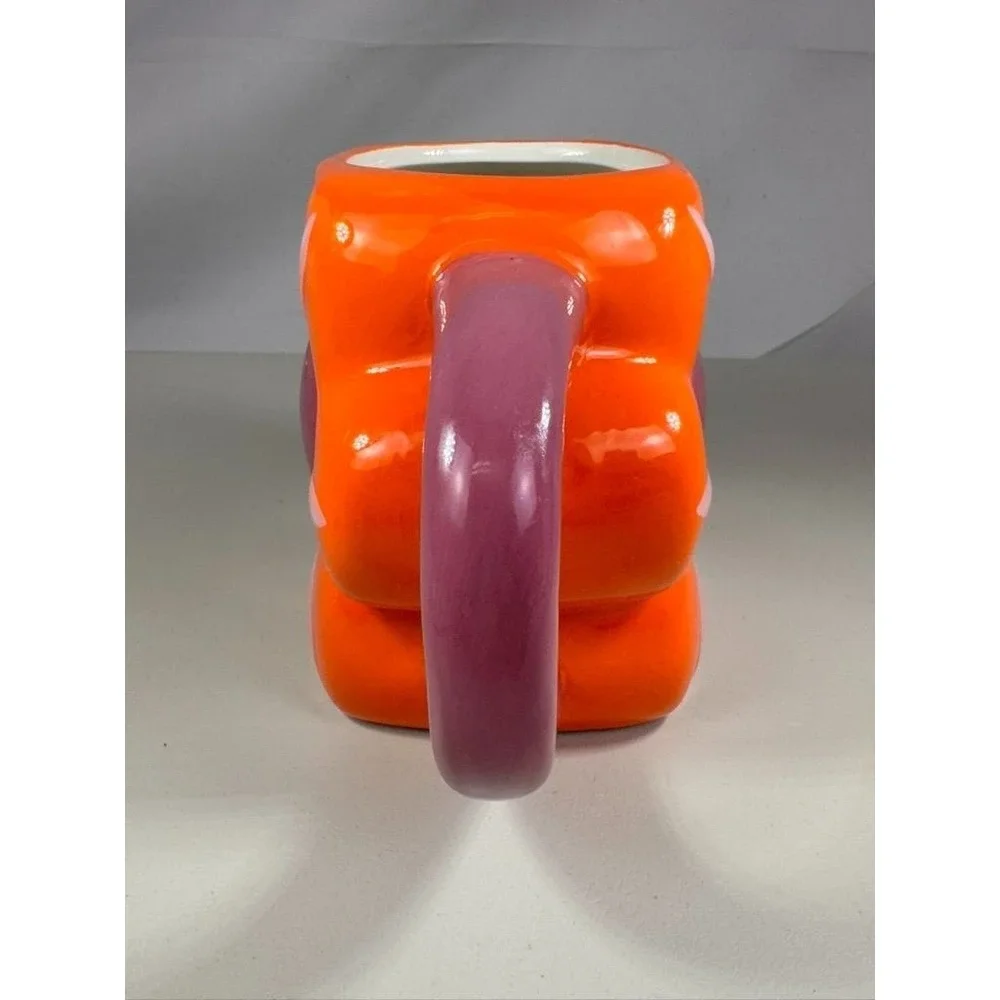 Room‎ Essentials Flower Mug 2024 Target Ceramic Orange Pink Retro Mod Floral Cup